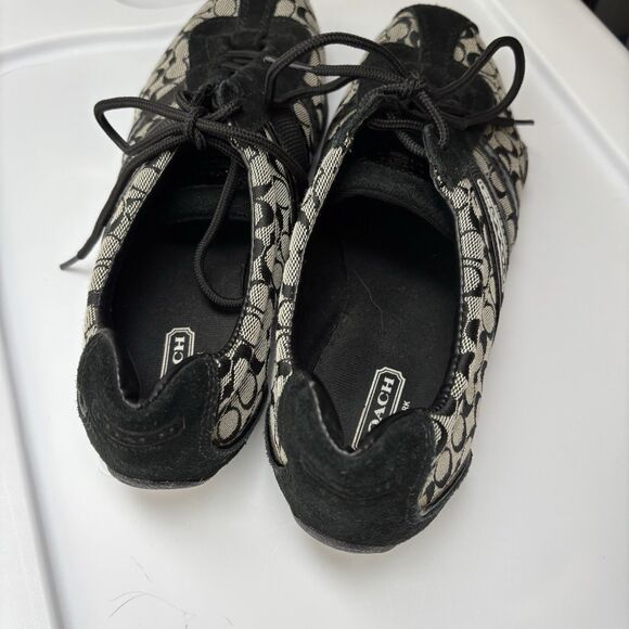 Coach Womens 8.5M REMONNA Shoes Black White CC Logo Print Lace Up Sneakers - Picture 3 of 9